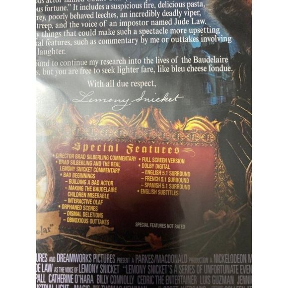 Lemony Snickets A Series of Unfortunate Events (DVD, 2005, Full Screen) - Picture 7 of 8